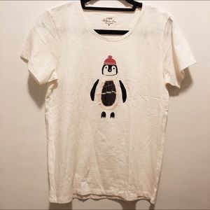 J. Crew Sequin Penguin Tee